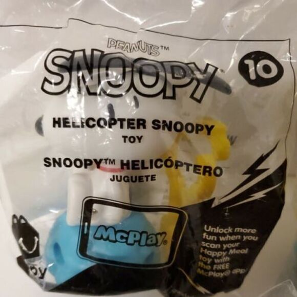 Set of 4 SNOOPY MCDONALD'S TOYS - HELICOPTER Basketball Dancing - Picture 2 of 5